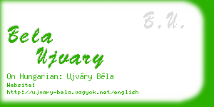 bela ujvary business card